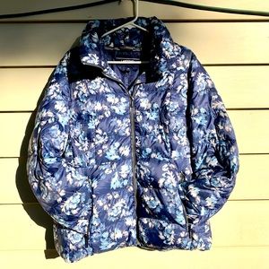 Lands End Puffy floral print coat